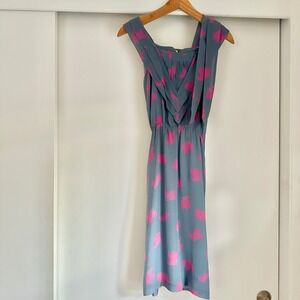 ANTHROPOLOGIE "Girls‎ from Savoy" Dress Floral Midi Sleeveless Gathered Waist